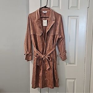 OAT New York women’s blush trench coat size Small